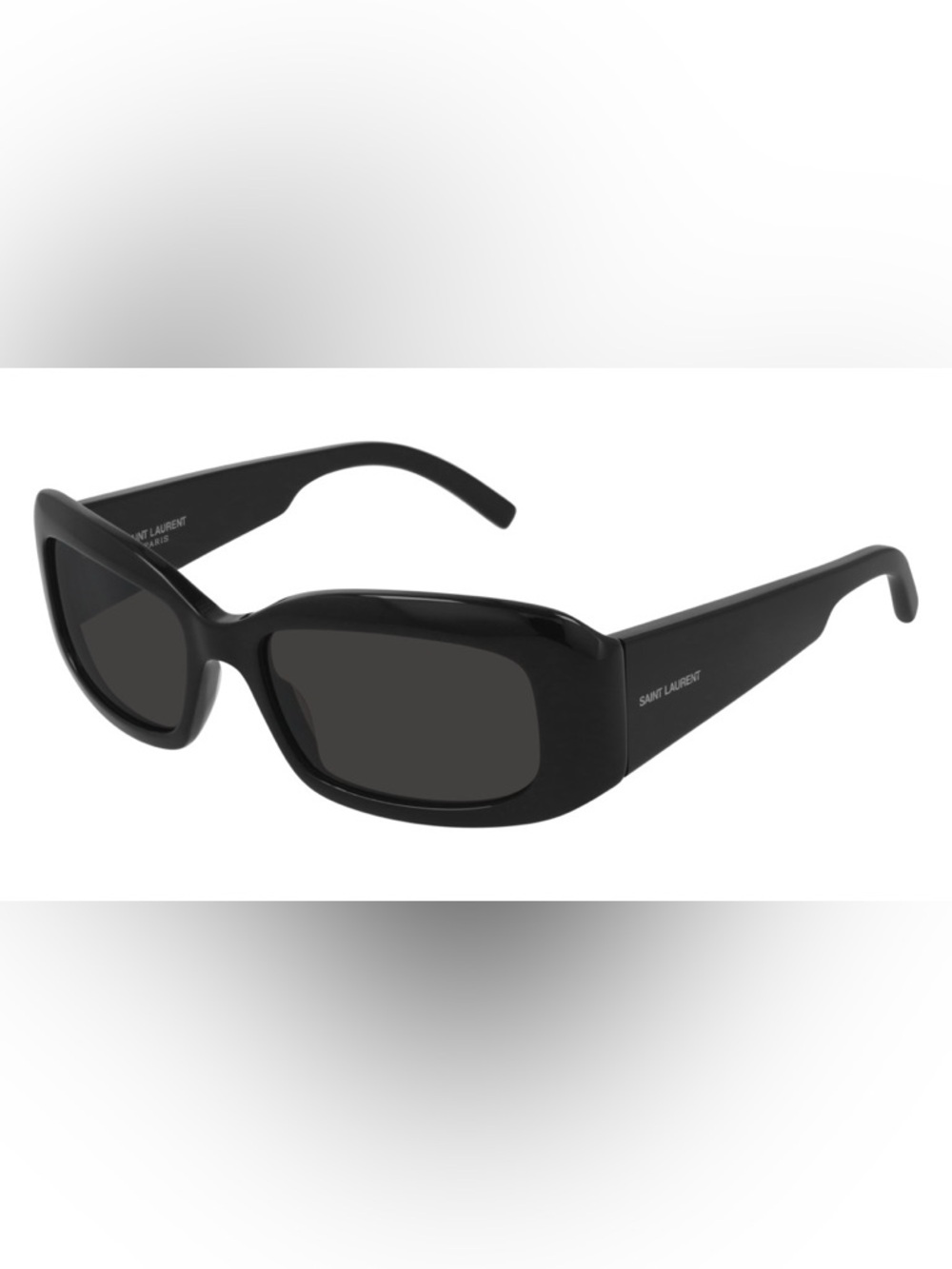 Saint Laurent Black Rectangular Sunglasses with YELLOW LENSES
